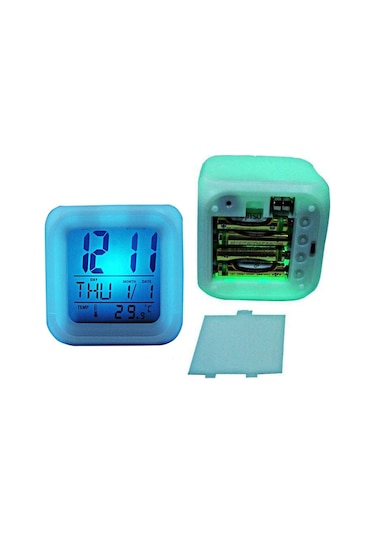 Oddity 7 Renk Çocuk Odası Alarmlı Küp Çalar Saat 8X8X8 Cm Xxl