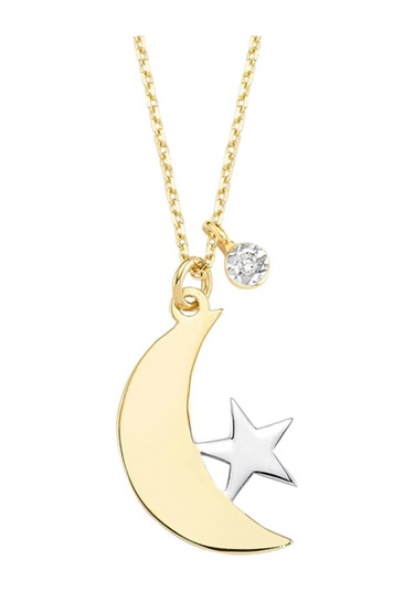 Altın Küçük Pırlanta Taşlı Ayyıldız Kolye AS82PKL AltınSepeti