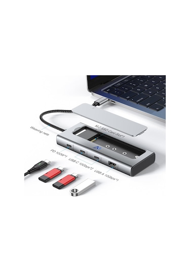 Deh01-017 Apollobell 5-in-1 Usb-c-hub M.2 Nvme Ssd Sabit Disk Muhafazası