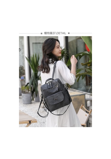 Çanta Büyük Kapasiteli Kadın Sırt Çantası Omuz Çantası Kadın Siyah