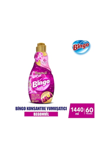 Bingo Soft Konsantre Çamaşır Yumuşatıcısı Begonvil 4 x 1440 ML