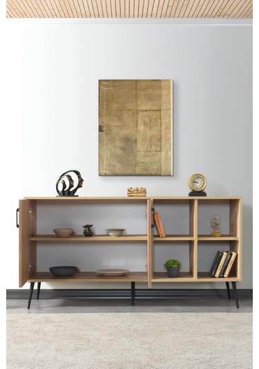 4610 Şile Metal Ayaklı Metal Kulplu 160 Cm Konsol - Yemek Odası Yunus-safir Yunus - Safir