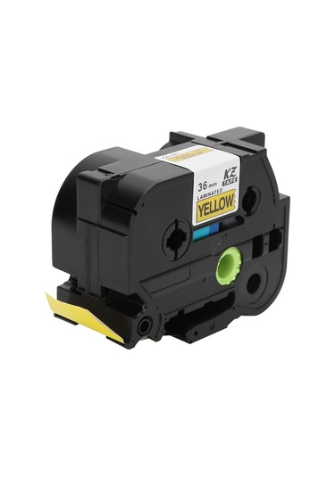 Moveevo 36mm Sarı Arka Plan Siyah Yazı Lamine Etiket Bandı, Brother Pt-9700pc/pt-9800pcn/pt-3600/pt-9500pc/pt-9200/pt-9600 İçin Uyumlu, Dayanıklı Pet Malzeme, Net Baskı 1 Adet
