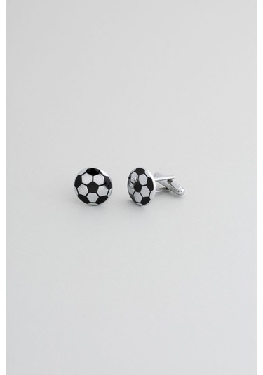 Futbol Topu Çelik Kol Düğmesi Gri