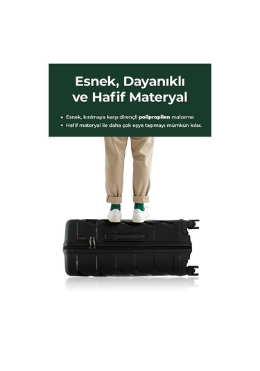 Copella Polipropilen & Kırılmaz 2'li Valiz Seti Büyük & Kabin - Mavi