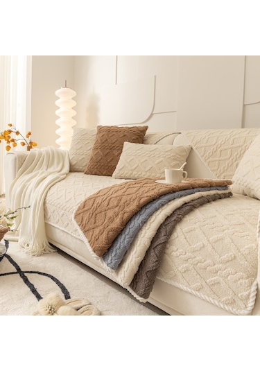 Tcherchi Peluş Kanepe Minimalist Oturma Odası Kaymaz Koltuk Örtüsü 90 X 180