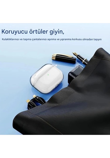 Airpods Pro 3. Nesil İle Uyumlu Şeffaf Cyrstal Clear Ultra Berrak Kılıf Kulaklık Değildir Beyaz