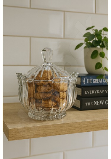 Milan Şekerlik - Dev Boy - Kristal Milan Şekerlik - Kalın Cam Kapaklı - Ağır Cam - Kaliteli Şeffaf Cam