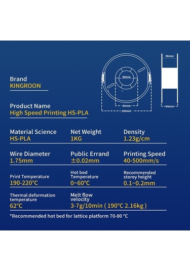 Createtech Kıngroon Hs-pla Filament 1kg 1.75mm, Parçalanmaz, Ekolojik, 0.02mm Doğruluk Siyah