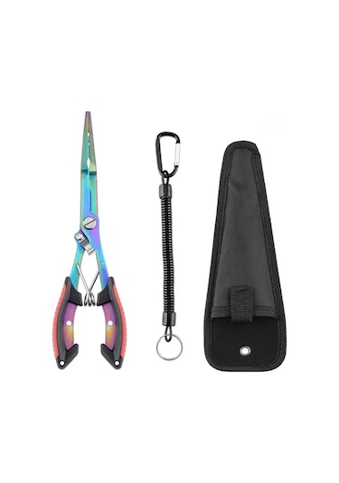 Folinda Rengli Paslanmaz Çelik Olta Testeresi - İp Kesici, Ağırlık Basıcı, Halka Açıcı, Kayıp Engelleme Kordonlu Olta Gereci