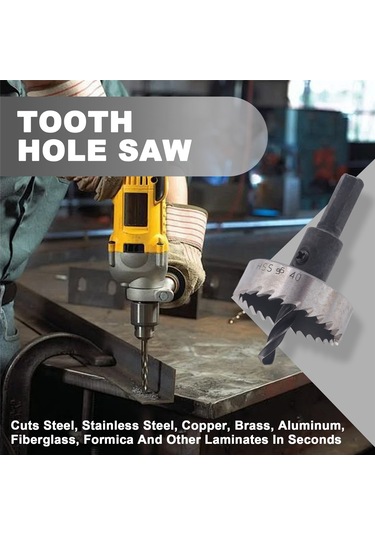 Sointeresting Delik Testeresi Dişi Hss Çelik Delik Testeresi Matkap Ucu Kesici Alet Metal Ahşap Alaşım 40mm