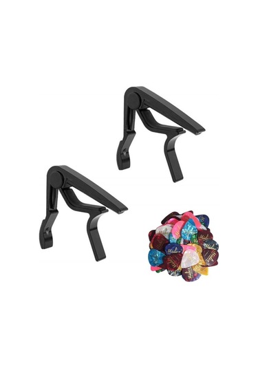 Lastvoice LCT-90BK-X Gitar Capo Metal Kapo Kaliteli ( 2'Lİ SET + 10 PENA)