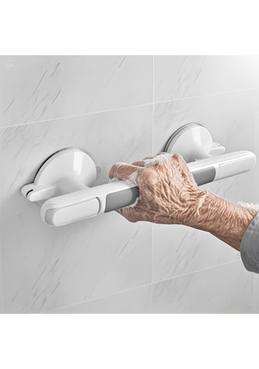 Dashanshop Delmemece Tutamak Beyaz Ağır Hizmat Tipi Banyo Duş Tutacak Beyaz