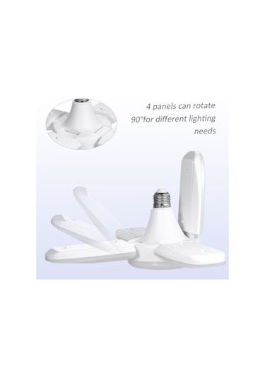 Neevoyu Dört Bölmeli Ayarlanabilir Garaj Lambası, Ac 85-265v Beyaz Işık, 60w 6000lm, E26/e27, 2 Adet Paket Diğer