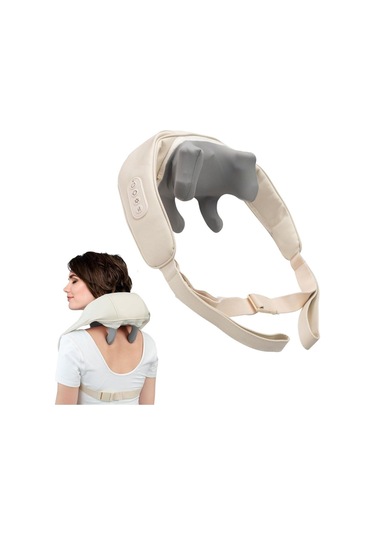 Elektrikli Boyun Ve Sırt Masaj Aleti Kablosuz Boyun Ve Omuz Yoğurma Masaj Yastığı Beyaz