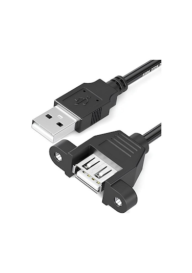 Speeduf Erkek Dişi Panel Tipi Kablosu Siyah Usb 2.0 Tip A 2m