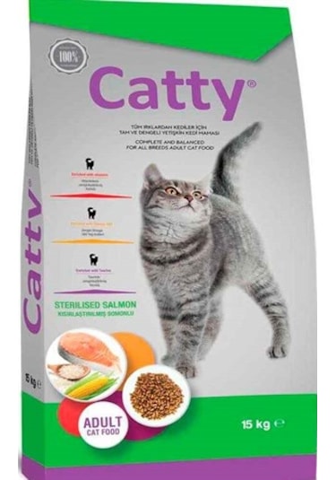 Catty Kısırlaştırılmış Somonlu Yetişkin Kedi Maması 15 KG