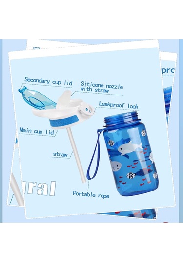 Hangfox 600ml Mor Çocuk Pipetli Su Bardakası - Bpa-free Sağlıklı Materyal, Güvenlik Kilitli, Spor Ve Okul İçin Taşınabilir Mor