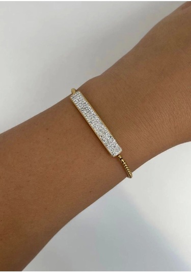 Taşlı Çelik Bileklik Çok Renkli