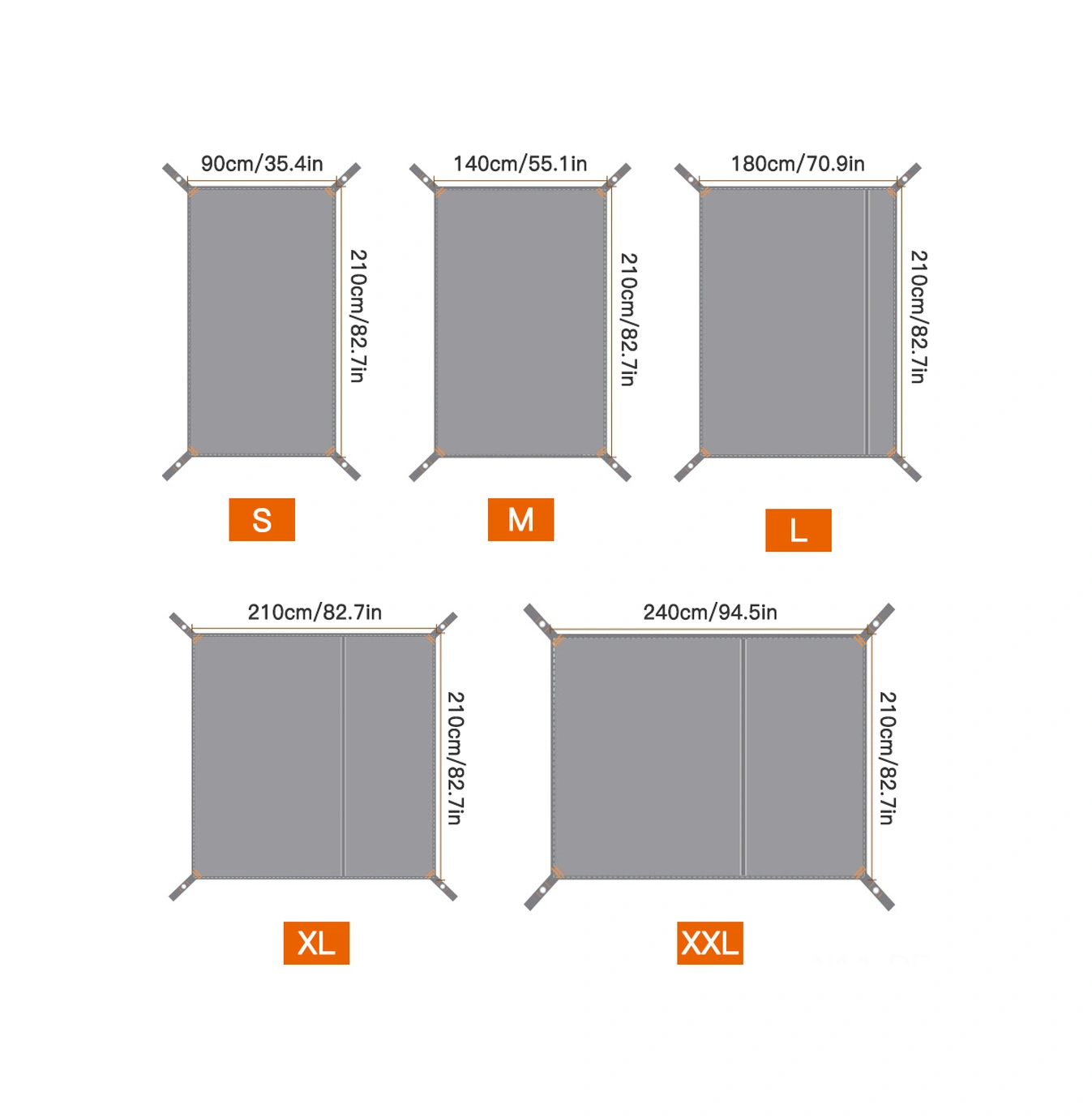 Dofolink Outdoor Çift Kişilik Çadır Altı Battaniye - 140x210 Cm, Oxford Kumaş, Pu2000mm Su Geçirmez, Güneşlik Ve Nem Engeli Çok Renkli