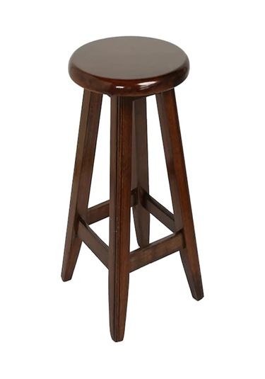 Yuvarlak Ceviz Tabure 80 Cm