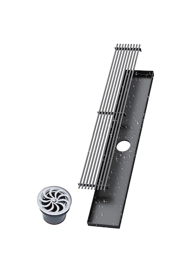 Hangfox 304 Paslanmaz Çelik Uzun Drenaj, Patenti Var Kokusuzluk, Haşere Ve Su Geri Akış Engeli, Büyük Debi, Saç Filtresi, Banyo/wc/çamaşır Makinesi, 8x20x4cm, 75mm Boru Paslanmaz Çelik