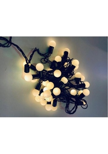 9068234998310188992 - 5 Metre 28 Mini Top Led Sarı Işık Fişli Siyah Kablo Sarı Günışığı