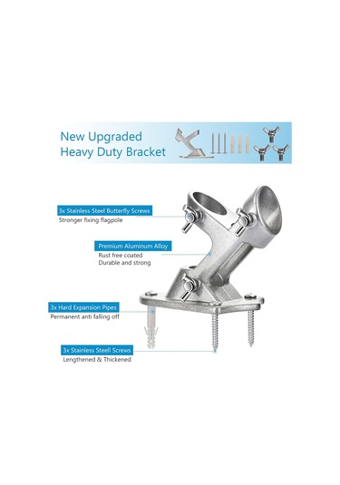 Dış Ev İçin Bayrak Direği Tutucu, Ağır Hizmet Tipi Bayrak Direği  Braketi, Alüminyum Metal Bayrak Direği Dış Mekan, Güçlü Ve Pas Kanıtı İçin Paslanmaz Donanımlı, 1 "iç Çap Gümüş-1-pack