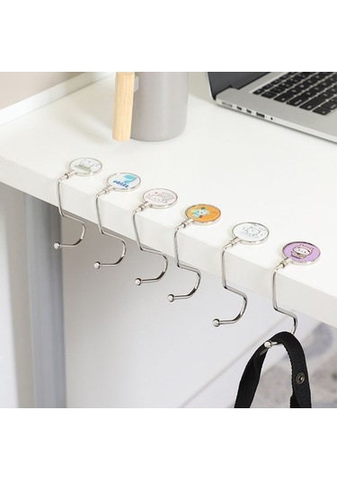 Askı Kaymaz Yüzey Estetik Tasarım Masaya Takılabilen Çanta Askısı Metal