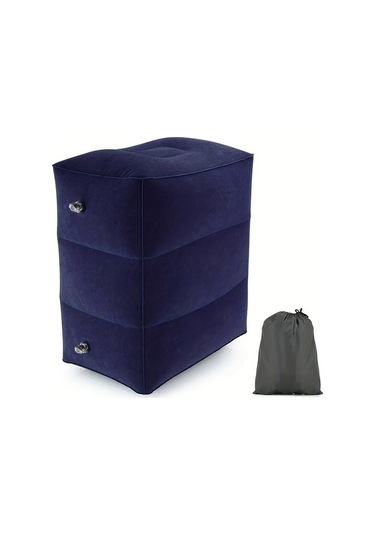 Elmpaly Havalimanı Ve Araç Koltuğu İçin Ayarlanabilir Yükseklikte Şişme Ayaklık - Dark Blue