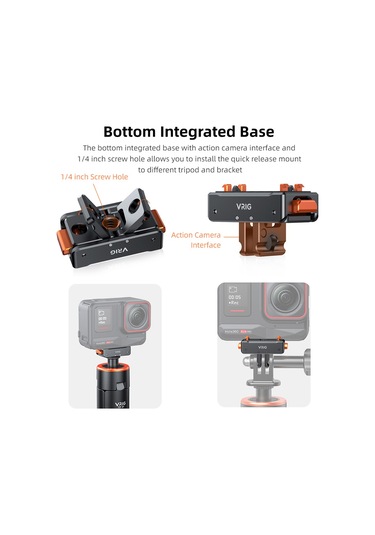 Vrıg Ac07 Spor Kamera Hızlı Bırakma Montajı Manyetik Siyah