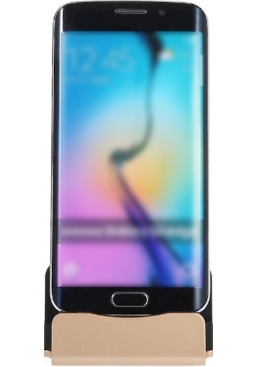 Xiyyadms Masaüstü Hızlı Şarj + Veri Transferi Desteği, 3 Farklı Port Android, Type-c İle Uyumlu, Gümüş Renkli Telefon Dizüstü Şarj Üstü