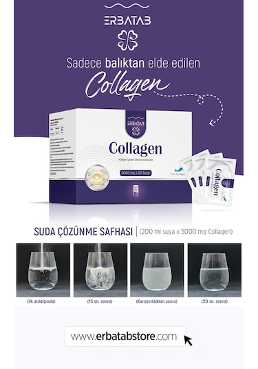 Erbatab Hidrolize Kollajen 5000 Mg 30 Saşe