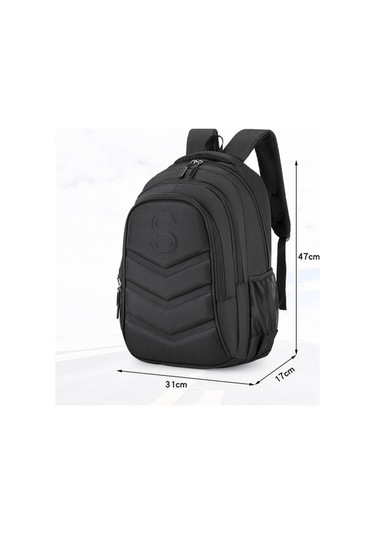 Novahub Sert Kabuk İş Sırt Çantası Moda Tasarım Öğrenci Okul Çantası 15.6 İnç Dizüstü Bilgisayar Çantası Siyah