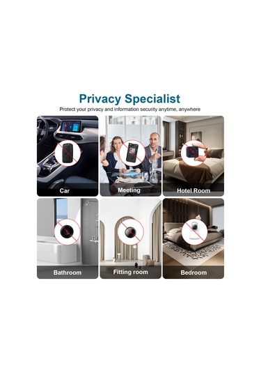 Singree Taşınabilir Gizli Kamera Dedektörü - 5 Seviye Hassasiyet, Gps/wıfı Sinyal Tarayıcı, Ev & Seyahat İçin Siyah