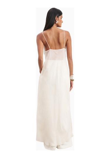 Because Of Alice Kadın Şeffaf Şifon Uzun Askılı Camisole Bluz Beyaz