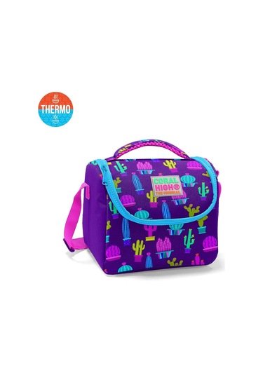 Coral High Kids Mor Pembe Kaktüs Desenli Thermo Beslenme Çantası 11802
