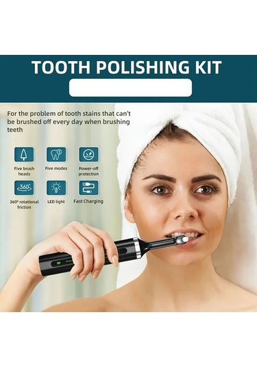 Willowhaven 5 Başlıklı Şarj Edilebilir Diş Arası Temizleyici Led Işıklı 5 Hızlı Usb Diş İpi Beyaz