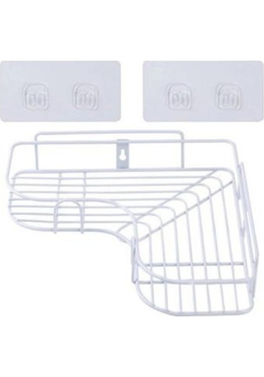 Beyaz Demir Banyo Rafı Duş Duvara Monte Şampuan Depolama Tutucu Vantuz İle Hiçbir Sondaj Mutfak Depolama Banyo Aksesuarları Beyaz