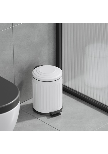Aqua Bagno Midas Çöp Kovası -pedallı 5 Lt. , Beyaz