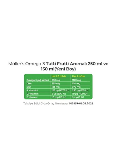 Möllers Omega 3 Tutti-frutti Aromalı Balık Yağı 150 Ml