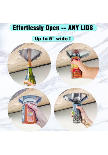 Springsun Paslanmaz Çelik Alttan Montajlı Kavanoz Ve Şişe Açıcı Araç - Tezgah Altı Kapağı Açma Aleti Gümüş