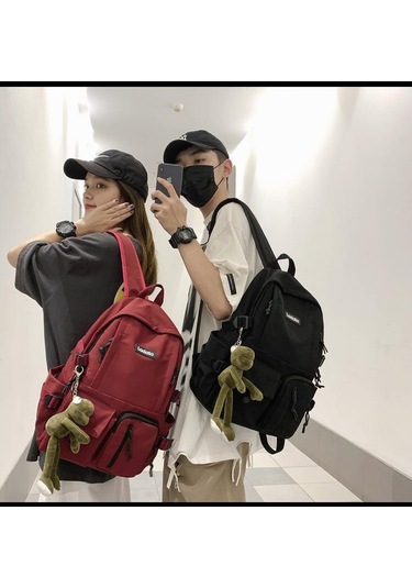 Unisex Harajuku Tarzı Kore Esintili Sırt Çantası - Öğrenciler İçin Şık Ve Basit Tasarım, Okul Ve Günlük Kullanıma Uygun Modaya Uygun Çanta MAvi