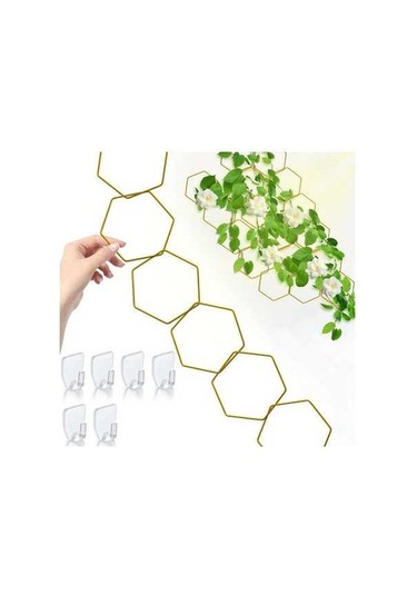 Ebitda 18 Adet Metal Bitki Destek Kafes Tırmanma Tesisleri, Duvar Kancaları İle Bahçe Dekorasyonu