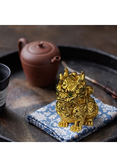 Suntek Çin Kirin Heykeli Geleneksel Heykel Masaüstü Restoran 7.11cmx7.11cmx8.89cm