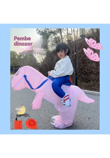 Unicomlifeerp Dinoşarj Kıyafetleri Çocuk Ve Yetişkin Aile Spor Etkinliği Kukla Yürüyüş Kostümleri Cadılar Bayramı Çocuk Gösteri Kostümleri Pembe 8-13