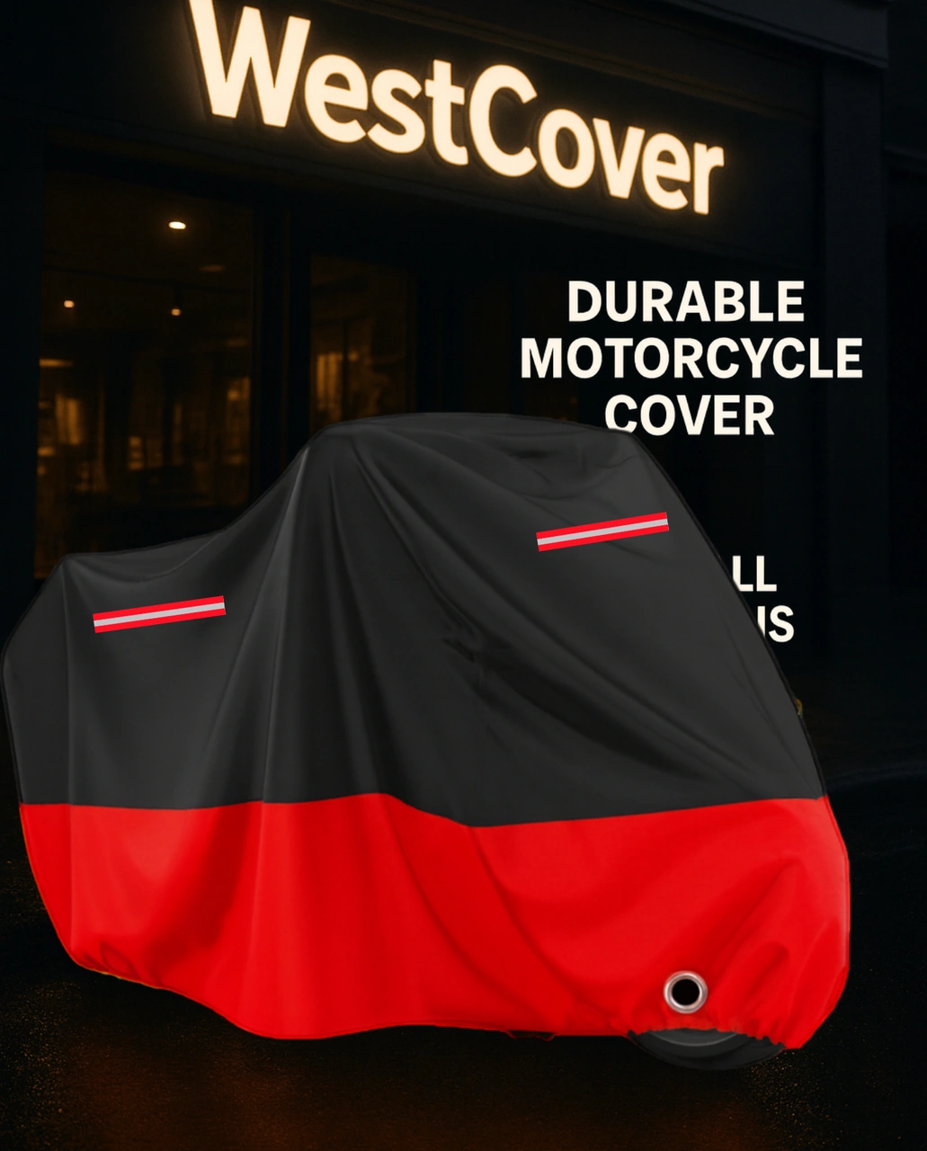 Honda X-adv 350 Arka Çanta Uyumlu Kırmızı-siyah Kırmızı Reflektörlü Motosiklet Brandası