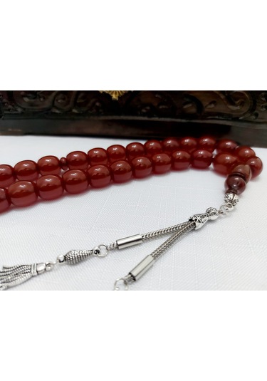 Osmanlı Benzetme Fıçı Kesim Sıkma Kehribar Tesbih Ölçü 13.5x13.5