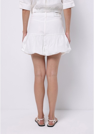 Colins Balloon Skirt Düz Fermuarlı Kadın Beyaz Etek Cl1074980 Q1.v1 Dn44345 Denim