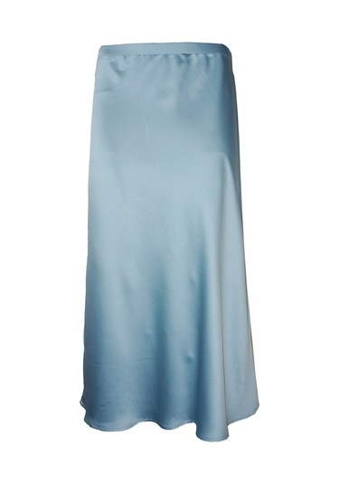 BULALGİY Kadın Yeşil Saten Uzun Etek - BGA00060M